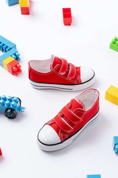 MİSSWEMODASHOES Children's Unisex Comfortable Fit Linen Velcro Sneaker