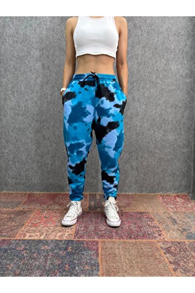 FıttingRoom Elastic Waist Batik Washable Patterned Trousers