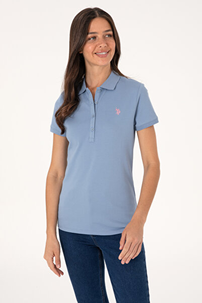 U.S. Polo Assn. Women's Blue Basic T-Shirt 50300830-Vr036