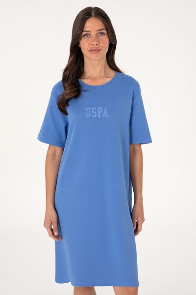 U.S. Polo Assn. Rochie tricotată mini lungime Indigo pentru femei 50306431-vr028