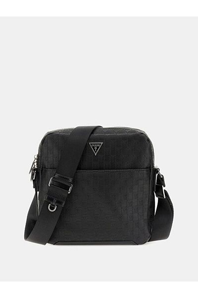 Guess Black Men's Messenger Bag Torino Crossbody Dou - Torino Top Z