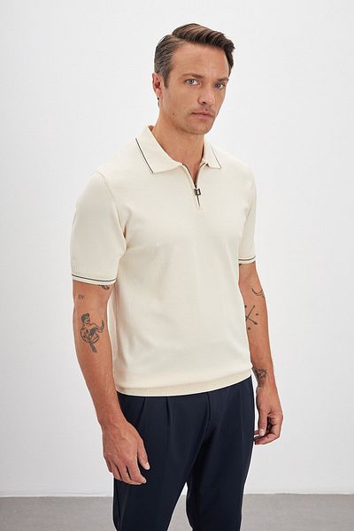 Paşahan Polo Neck Zippered Knitwear Men's T-Shirt