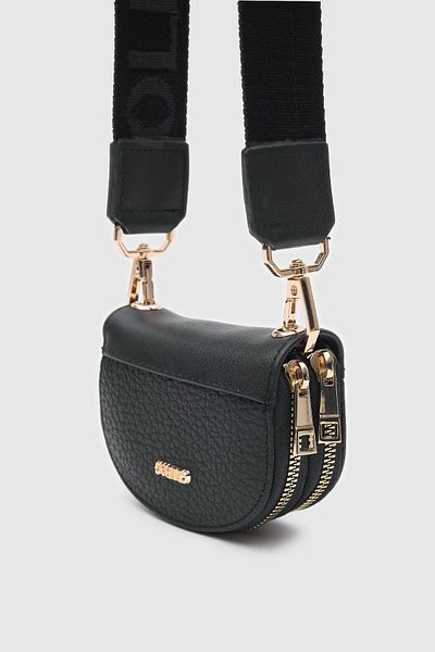 Honorius Adult Children Patterned Long Handle Wallet Crossbody Bag Black