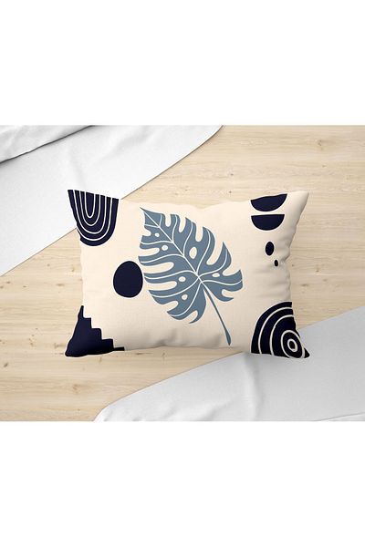 Hayal Dekoratif Față de pernă cu tematică boemă boho, culoare albastru crem, 2 piese 30x50