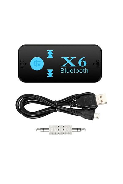 HOZRO Receptor Car Kit Auto Hozro, X6 Stereo Bluetooth, Conectare 3.5mm AUX, Culoare Neagra, Pentru Muzica