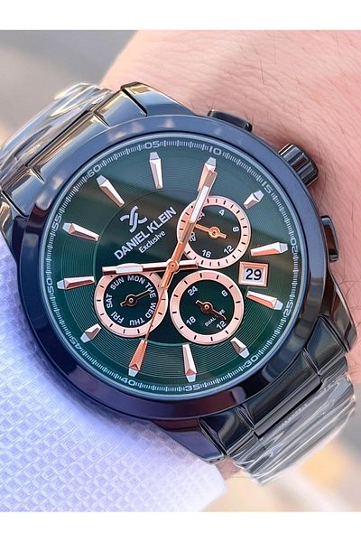Daniel Klein Steel Cord Chronometer Dial Design 3 Atm Water Resistant Men Wristwatch 14031.5