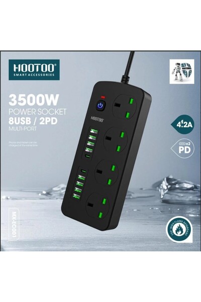 HooToo Hootoo Powerful 3500W Extension Cord 5m - Black