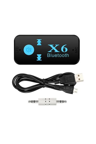HOZRO Receptor Car Kit Auto Hozro, X6 Stereo Bluetooth, Conectare 3.5mm AUX, Culoare Neagra, Pentru Muzica