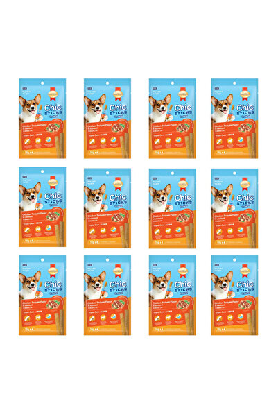 SmartHeart أعواد طعام الكلاب بنكهة دجاج ترياكي، 15 جم × 4 أعواد × 12 عبوة - ع...