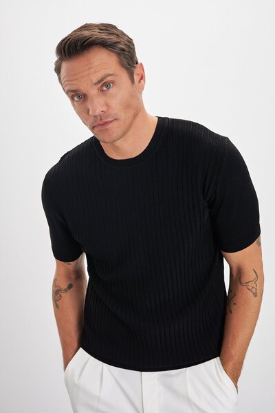 Paşahan Ανδρικό μπλουζάκι με ριγέ μοτίβο Crew Neck Knitwear