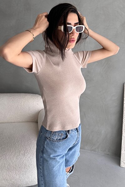 Chicup Aura Γυναικεία Κρεμ Πλεκτή Μπλούζα με κουκούλα