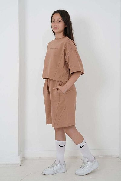 HayKids Комплект шорти с кръгло деколте от двуслойна материя за момиче