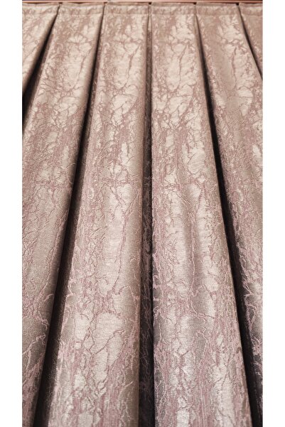 Yuka Σατέν με υφή μαρμάρινο σχέδιο Σκούρο καφέ πάνελ φόντο κουρτίνα πολυτελείας ΜΟΝΟ ΦΥΛΑΚΤΙΚΟ 1/3 συμπαγή πλισέ