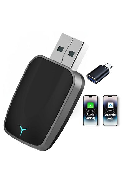 ATOMKIT Wireless Adapter ® For Carplay & Android Auto, Lux Operating System, Black