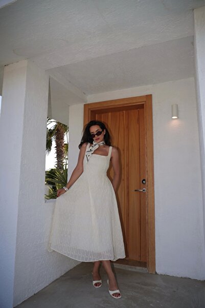 Eka Γυναικείο Μακρύ Φόρεμα Κίτρινο Βρόδε 0999-25134