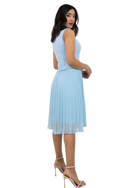 ZISHAN Button Detailed Pleated Luxury Evening Dress – V-Neck Stylish Design |   Graduation, Engagement, Invitation Dress 420
