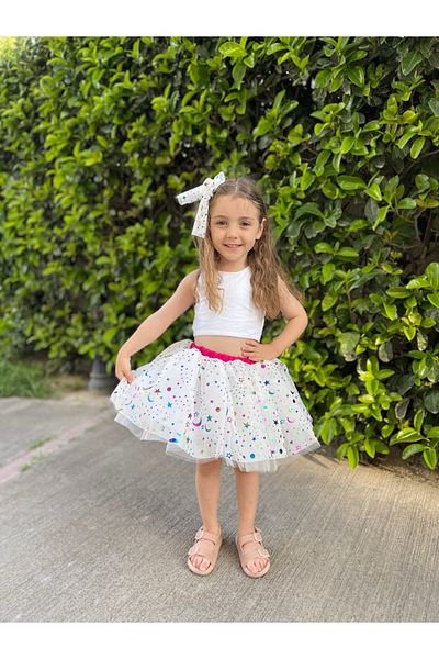 İPEKACOUTURE Fusta Tutu pentru fete cu imprimeu colorat