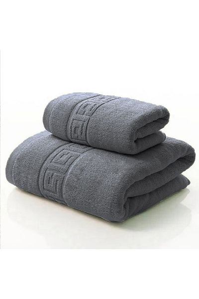 OEM Set 2 Bath Towels Premium Quality Cotton, 50X90 cm, 70x140 cm, Anthracite