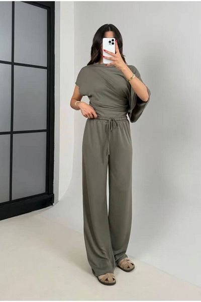 manana fashion SET DE EȘEF ÎMBRĂCĂMINTE TREND YARASA KOL TSHIRT ŞI PANTALON