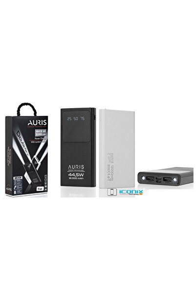Auris Aurıs K28 12000mah 44.5w Powerbank LCD Gösterge ve 2 Flash Işıklı