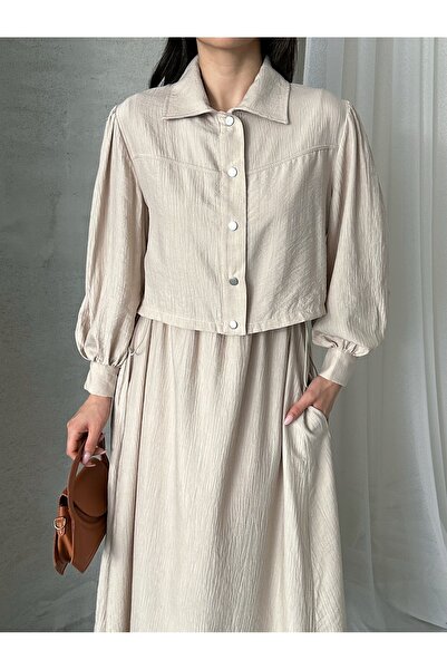 MD trend Women's Oversized Dress Bolero Double Suit