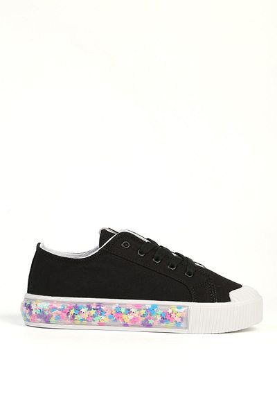 Benetton ® |   Candy Star Black Girl's Sneaker Bn-32185