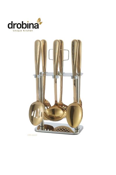 drobina Dropina 7-Piece Stainless Steel Spoon Set, Full Bronze