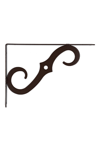 ACE Ornamental L-Shaped Durable and Elegant Metal Shelf Bracket Brown 10 x 7 Inch