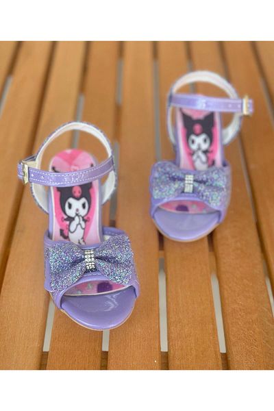 Surpie Shoes Pantofi cu toc Kuromi pentru copii, pantofi cu toc mic pentru copii, pantofi rochii de seara pentru copii