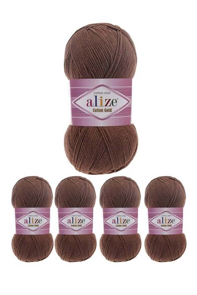 ALÂ Original Turkish Alize Gold Cotton Threads, 5 Pieces