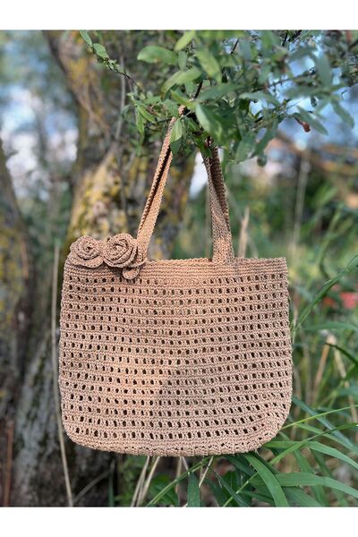 zeynhobi aksesuar Straw Beach Bag Paper Rope Hand Knitted 🌸