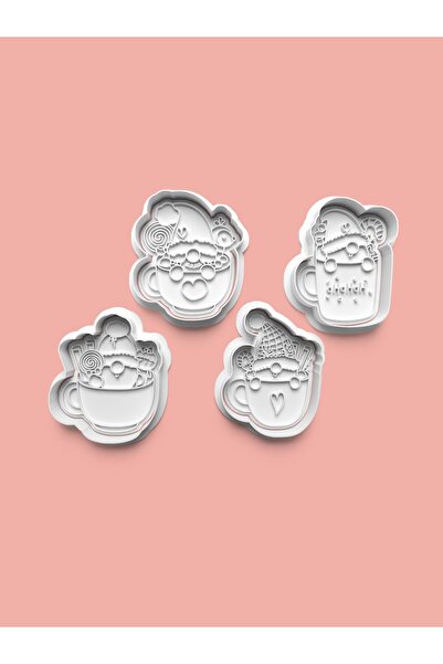 AKTASTORE مجموعة من 4 قوالب بسكويت قزم السحالي المتساقطة في الكوب وقوالب عجين...