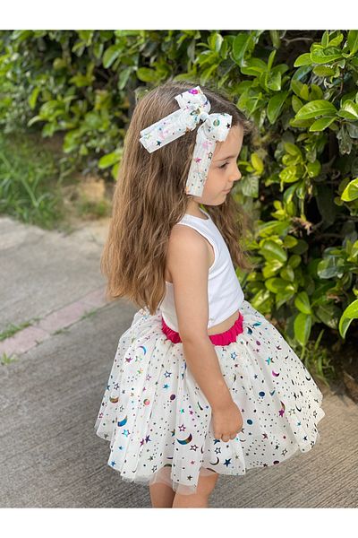 İPEKACOUTURE Fusta Tutu pentru fete cu imprimeu colorat