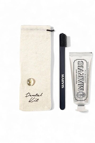 Marvis Whitening Mint 25 ml + Orta Sert Siyah Diş Fırçalı Dental Kit