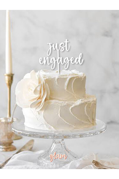 GLAM DEKORASYON Beyaz Just Engaged Tekli Büyük Minimal Modern Tarz Söz Nişan ...