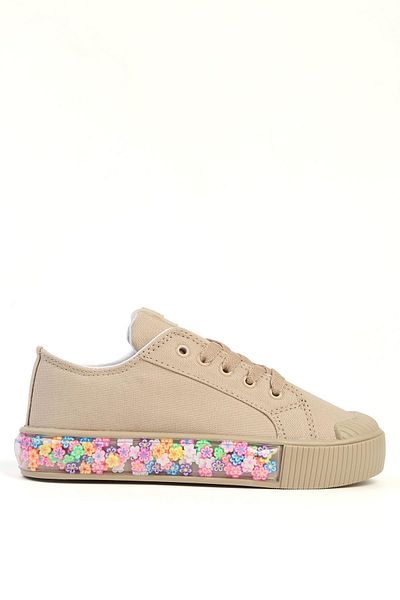 Benetton ® |   Candy Flower Beige Children's Sports Shoes Bn-32126