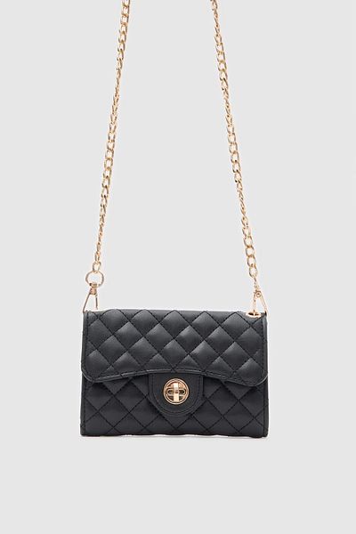 Honorius Women's Embroidery Detailed Crossbody Bag Wallet Black