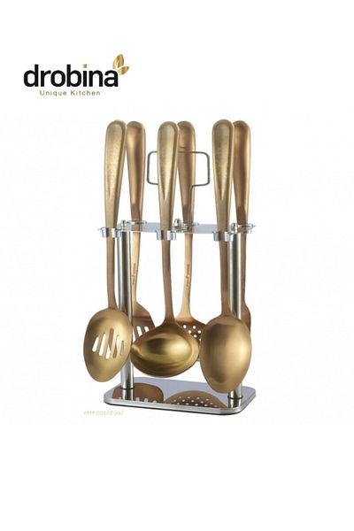 drobina Dropina 7-Piece Stainless Steel Spoon Set, Matte Bronze