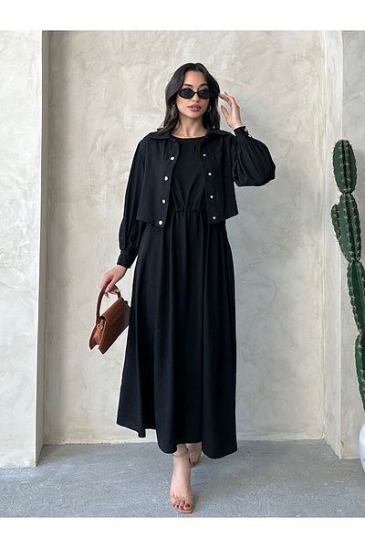 MD trend Women's Oversized Dress Bolero Double Suit