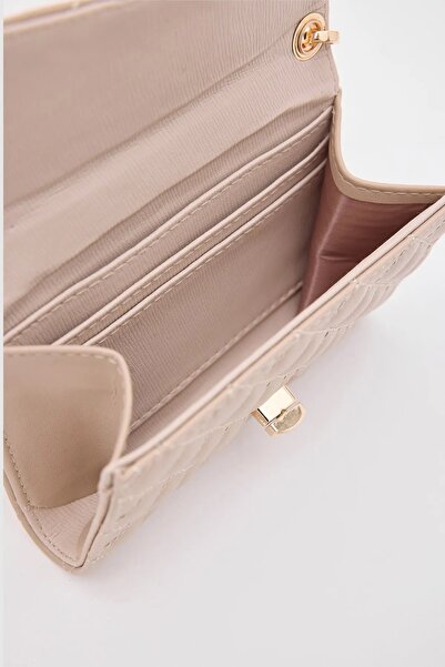 Honorius Women's Embroidery Detailed Crossbody Bag Wallet Cream