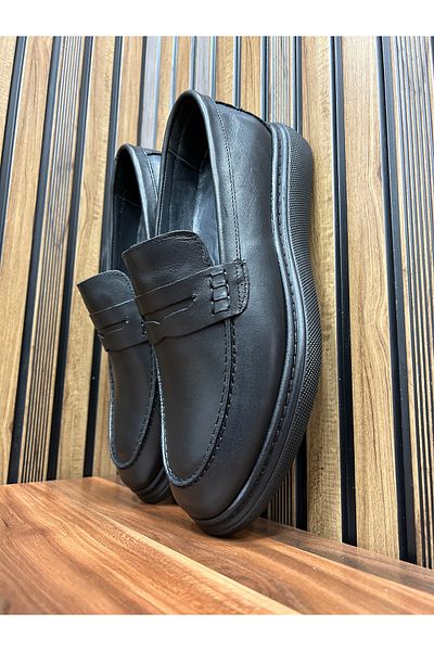 shot night Genuine Leather Belted Men's Shoes