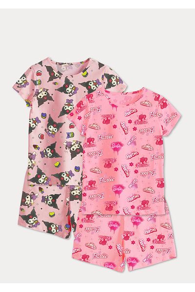 DFN Kids 4,5,6,7,8,9,10 Years Old Girl's Summer 2 Piece Top-Top Set