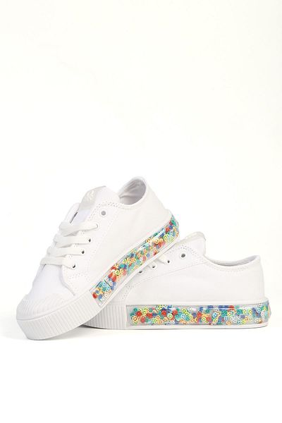 Benetton ® |   Candy Smile White Children's Sports Shoes Bn-32124