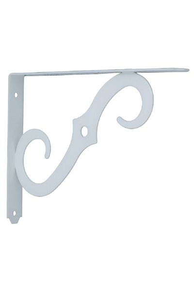 ACE Ornamental L-Shaped Durable and Elegant Metal Shelf Bracket White 10 x 7 Inch