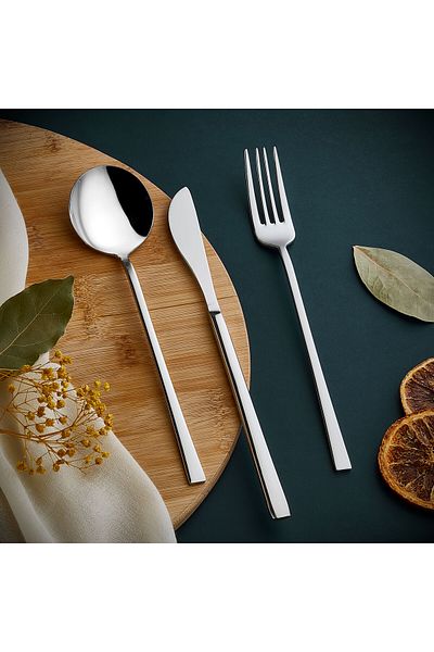 Dilay Elize Set of Forks, Spoons, Knives 72 Items (18-10 Quality, 304 Stainless Steel, Thickness 3mm)