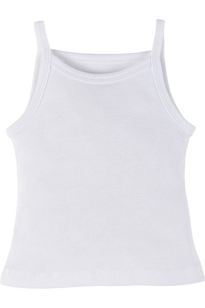 İdilbaby&Mamino İdi̇lbaby&Mamino Basic Single Undershirt with White Girl's Rope Straps