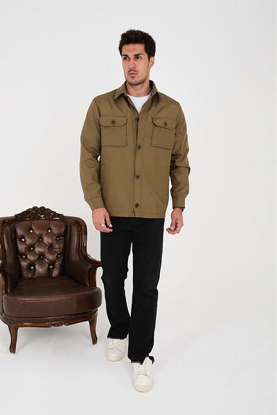 LEBS Men's Shirt Collar Summer Coats