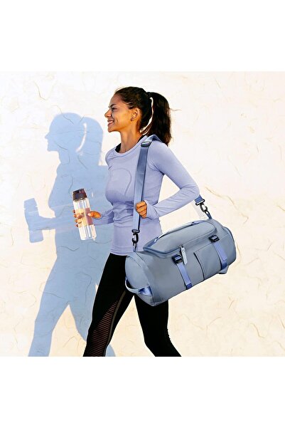 Lumely حقيبة سفر 8 في 1، خفيفة الوزن ومقاومة للماء، مع جيب للرطوبة، لعطلات التسوق، أزرق فاتح