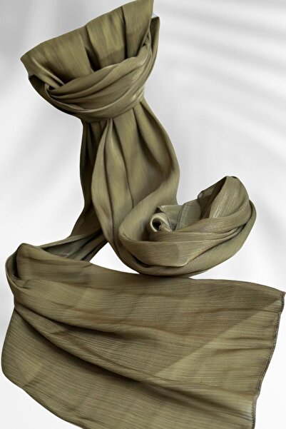 Amine Hüma Saten Dokulu Janjan Abiye Şal Haki