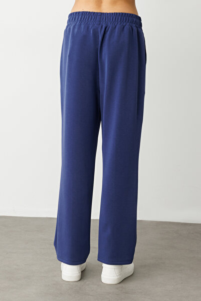 ON Önü Çimalı Boru Paça Eşofman Altı Indıgo 54383